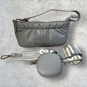 Steve Madden Bcarmela Convertible Light Blue Crossbody , Guitar Strap Logo